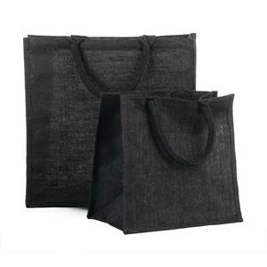 Luxury Padded Handle Black Jute Bags