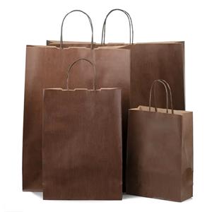 Premium Italian Chocolate Brown Paper Carrier Bags with Twisted Handles