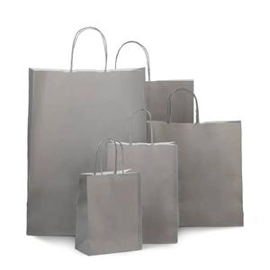 Grey Premium Italian Paper Carrier Bags with Twisted Handles