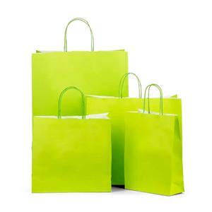 Premium Italian Lime Green Paper Carrier Bags with Twisted Handles