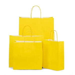 Premium Italian Yellow Paper Carrier Bags with Twisted Handles