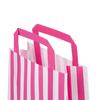 Candy Striped Shocking Pink Paper Carrier Bags