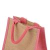 Luxury Padded Handles Natural Jute Bag with Pink Trim