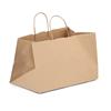 Wide Base Brown Paper Carrier Bags With Twisted Handles