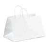 Wide Base White Paper Carrier Bags With Twisted Handles