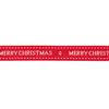 Merry Christmas on Woven Red Ribbon