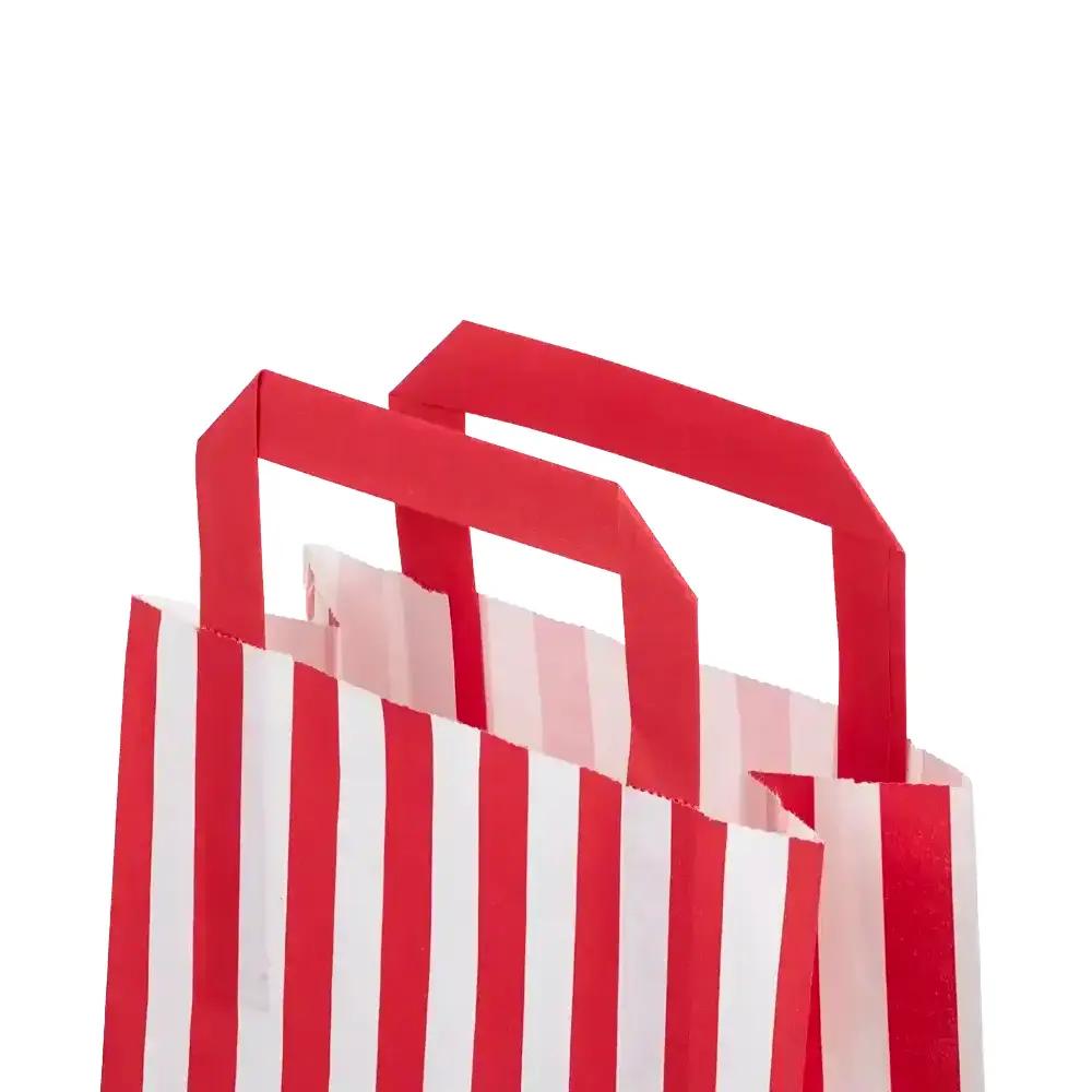 Candy Striped Red Paper Carrier Bags