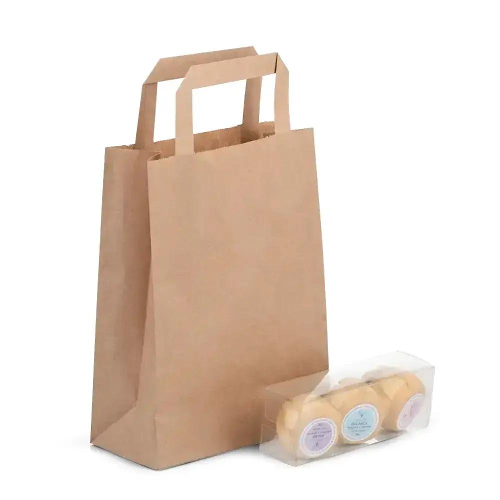 Brown Flat Handle Premium Paper Carrier Bags