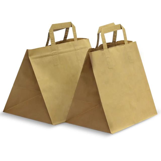 Brown Patisserie Carrier Bags with Flat Handles