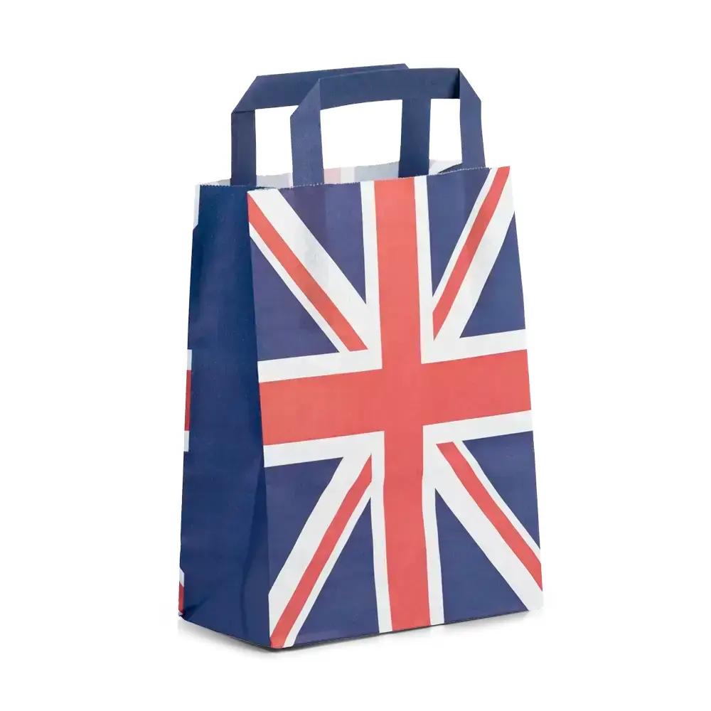 Union Jack Design Carrier Bags with Flat Handles