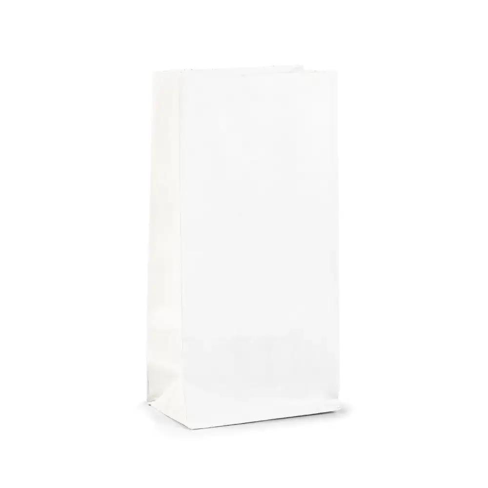 White Kraft Block Bottom Paper Bags