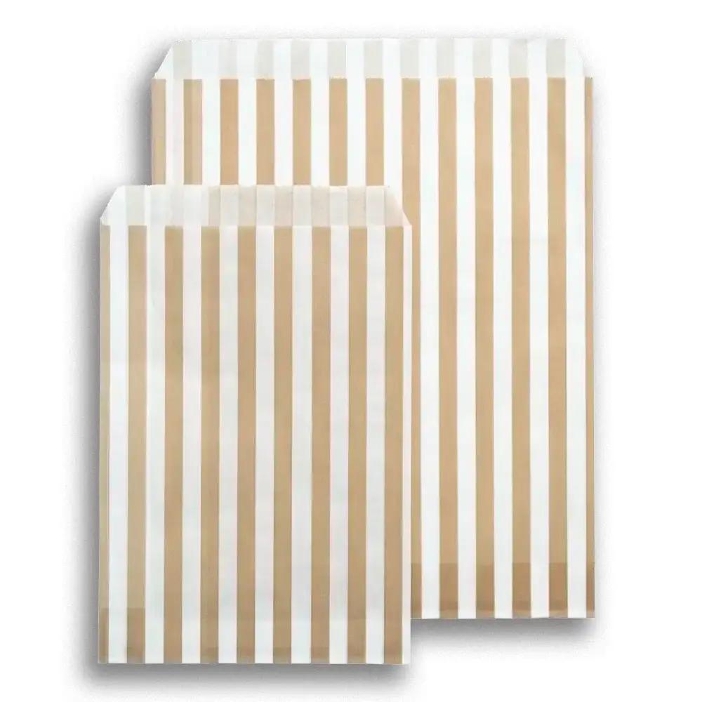 Gold Candy Stripe Paper Bags