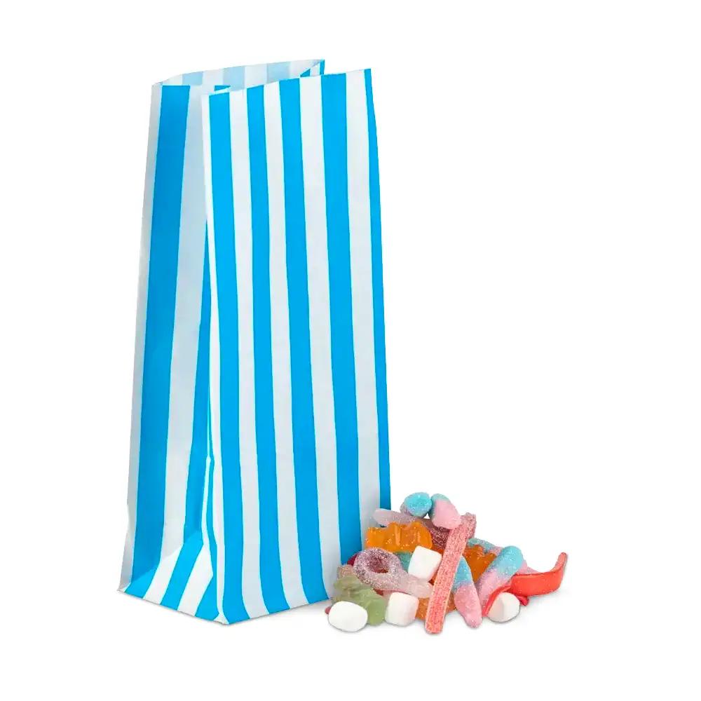 Light Blue Stripe Pick n Mix Paper Bags