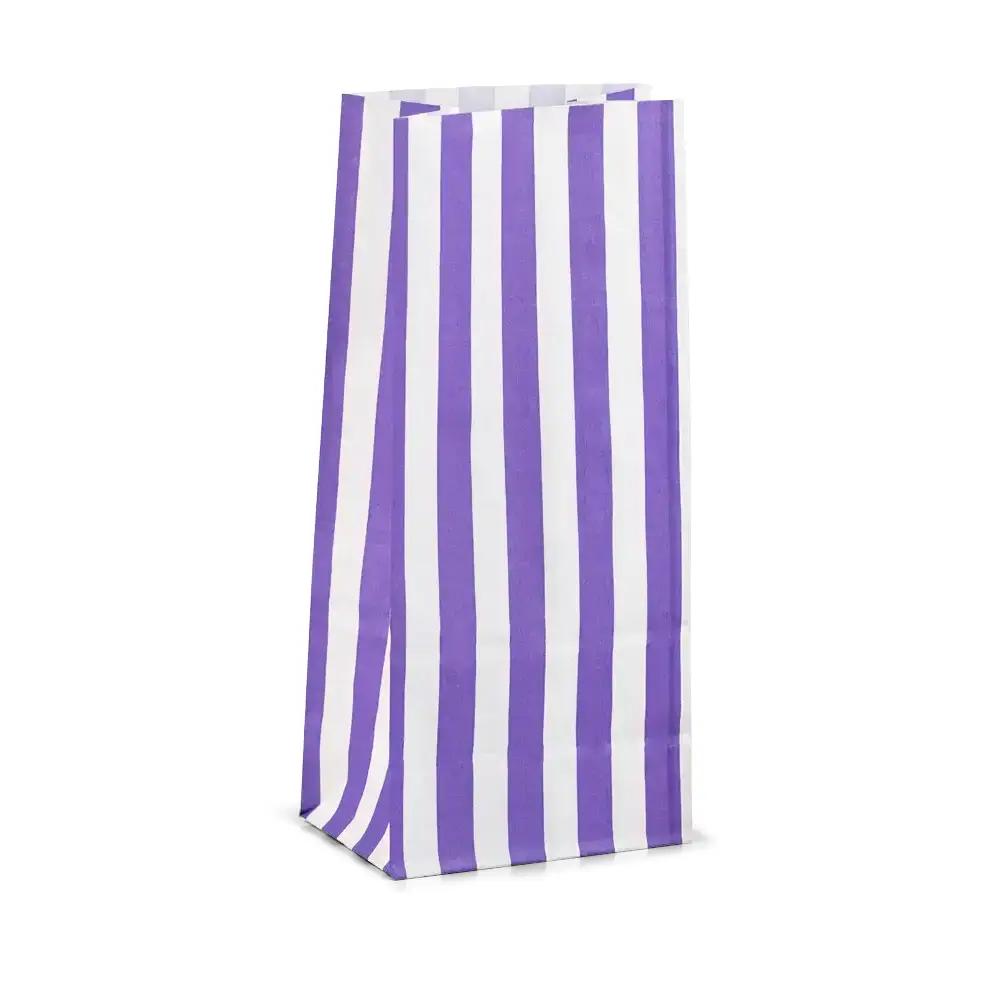 Purple Stripe Pick n Mix Paper Bags