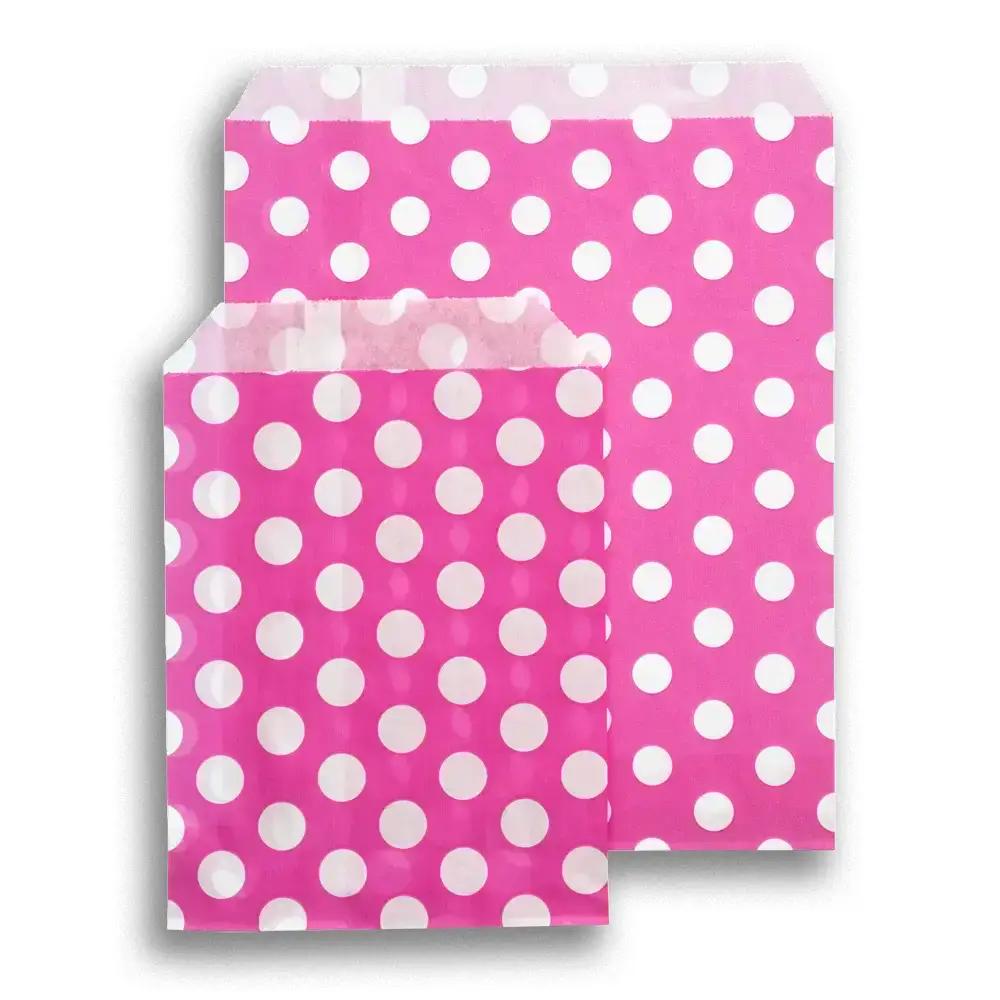 Shocking Pink Polka Dot Paper Party Bags Rocaba Packaging