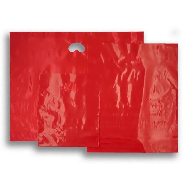 Red Biodegradable Plastic Carrier Bags