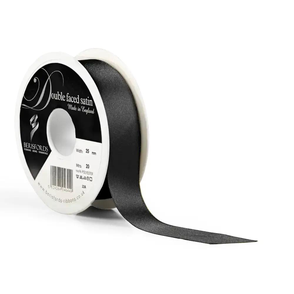 Black Double Satin Ribbon