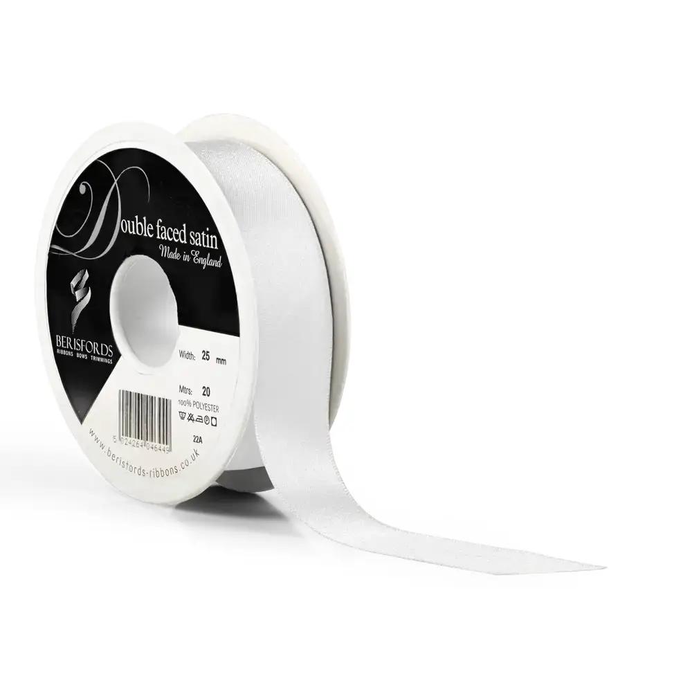 White Double Satin Ribbon