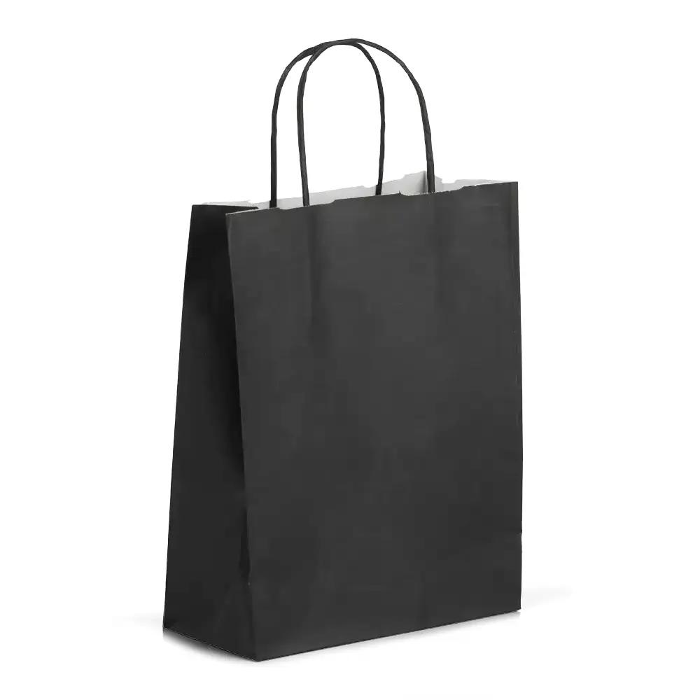 Premium Italian Black Paper Carrier Bags with Twisted Handles