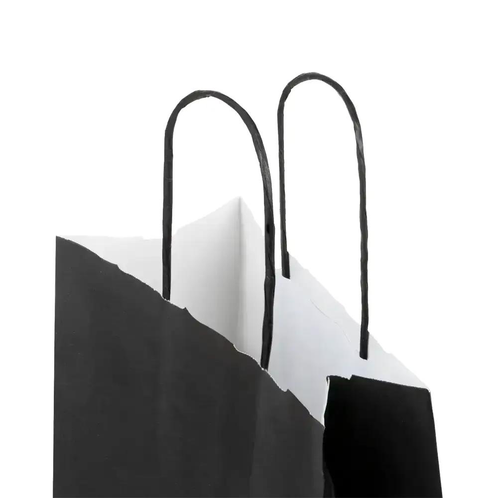 Premium Italian Black Paper Carrier Bags with Twisted Handles