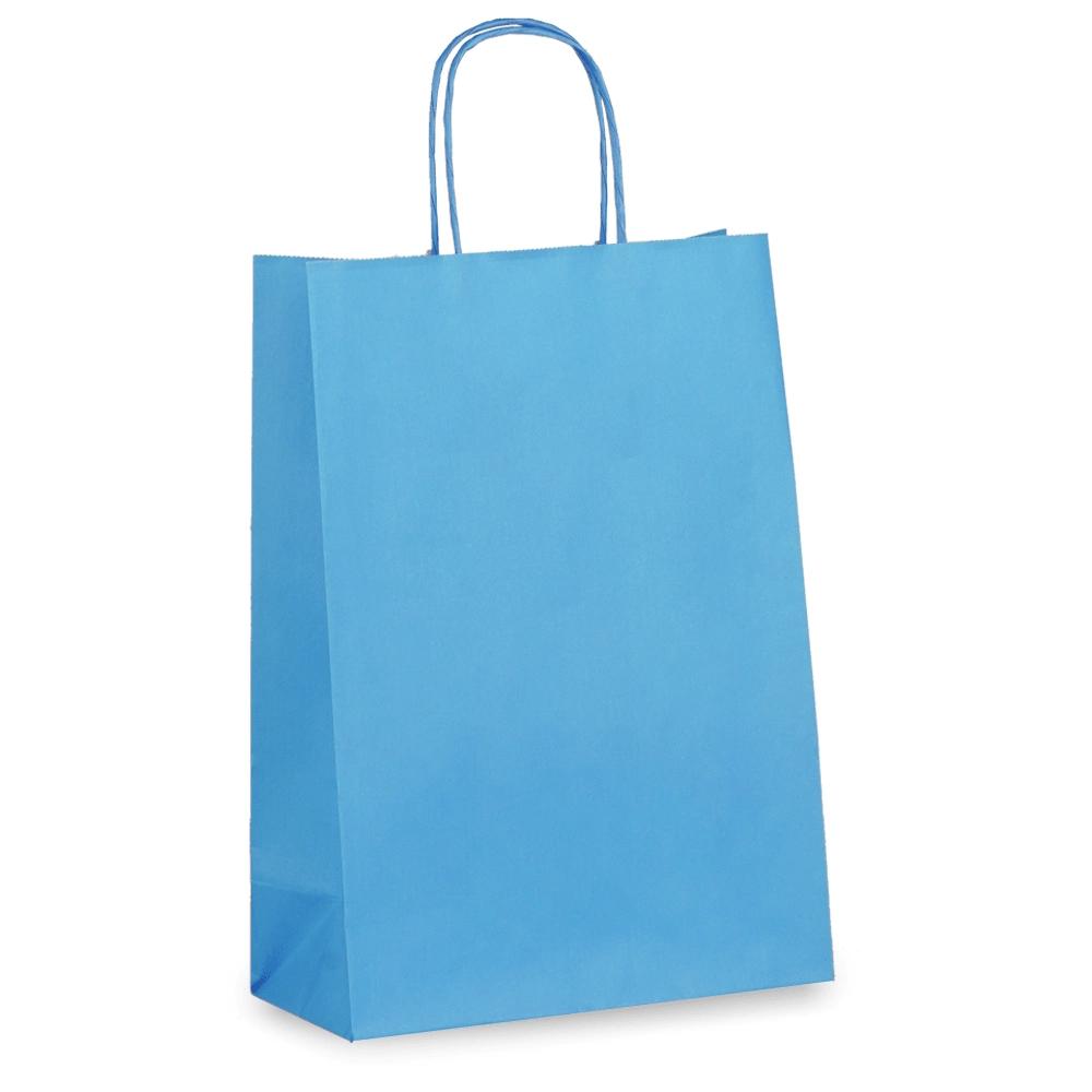 Blue Paper Carrier Bags with Twisted Handles