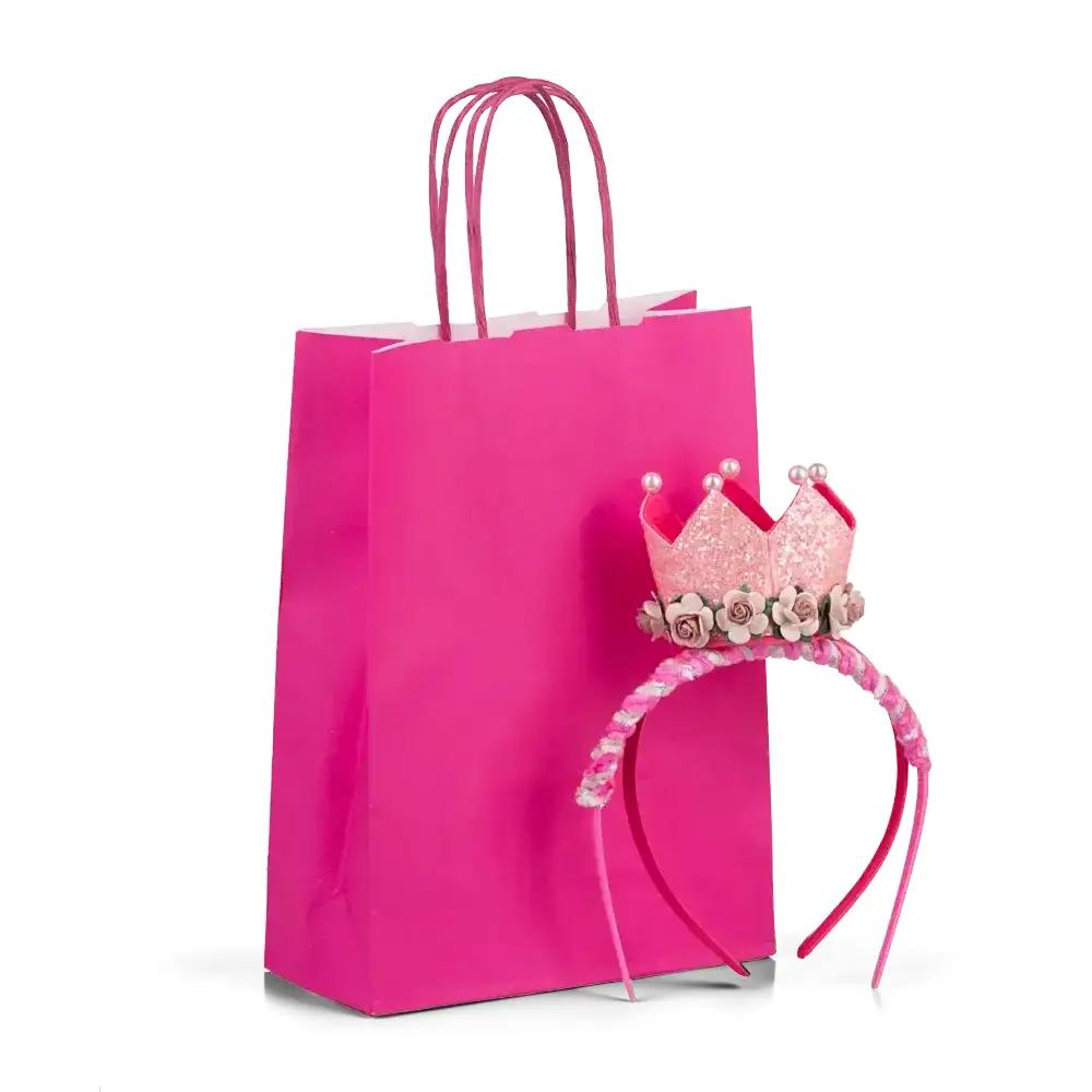 Premium Italian Magenta Paper Carrier Bags with Twisted Handles