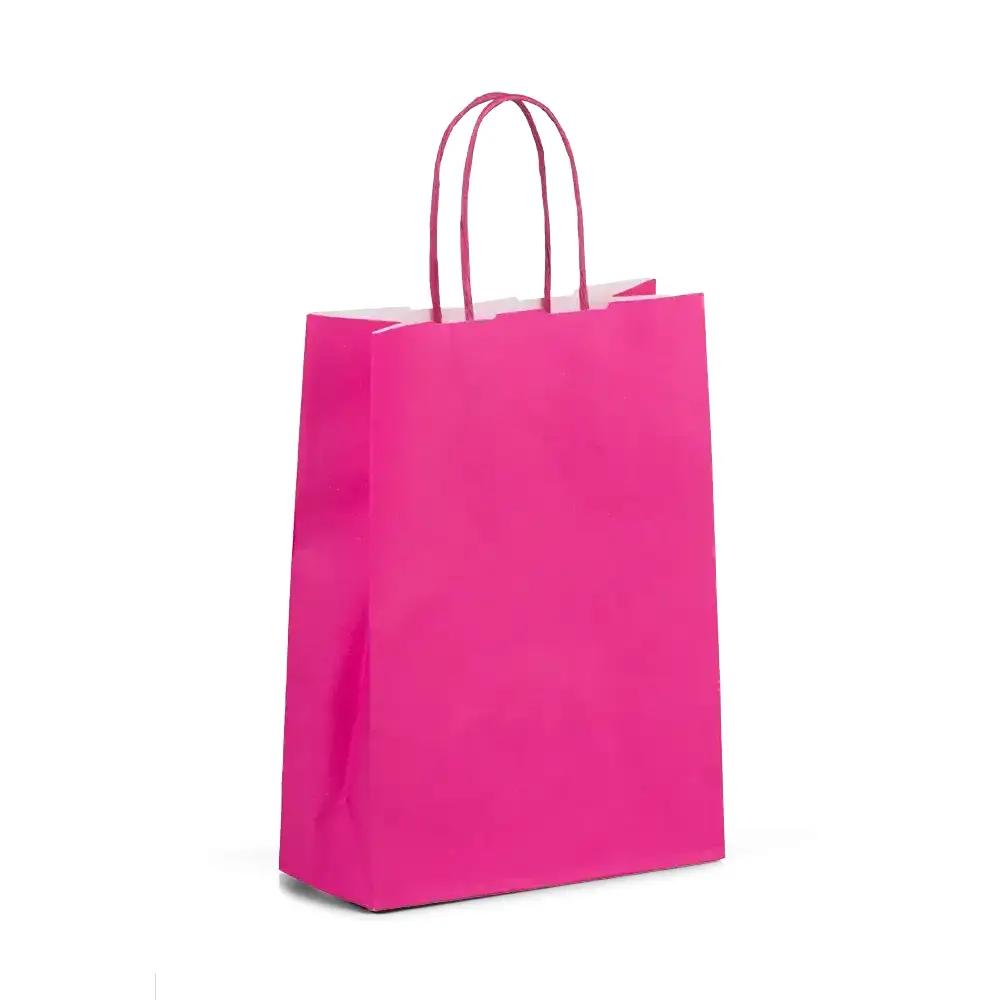 Premium Italian Magenta Paper Carrier Bags with Twisted Handles