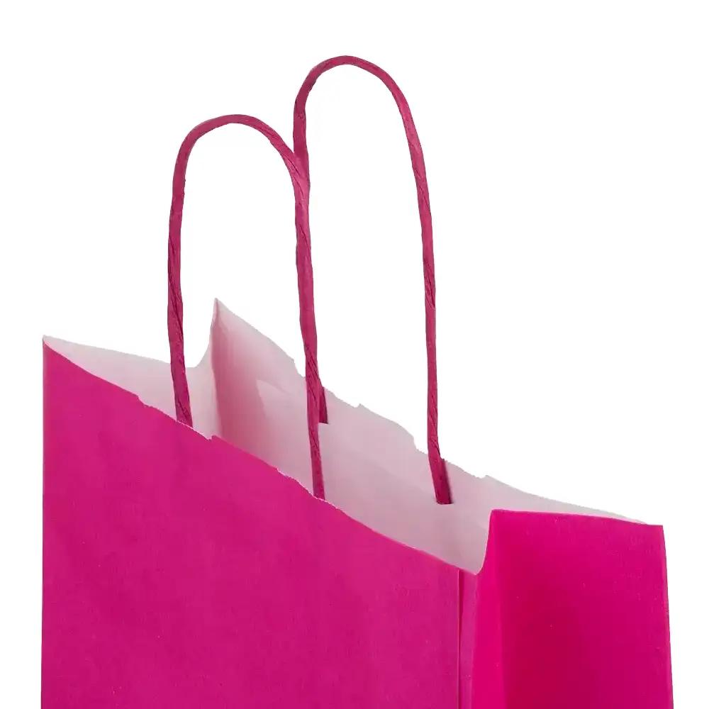 Premium Italian Magenta Paper Carrier Bags with Twisted Handles