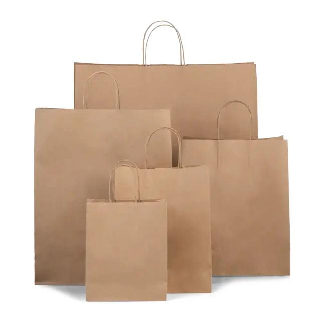 Premium Italian Brown Paper Carrier Bags with Twisted Handles