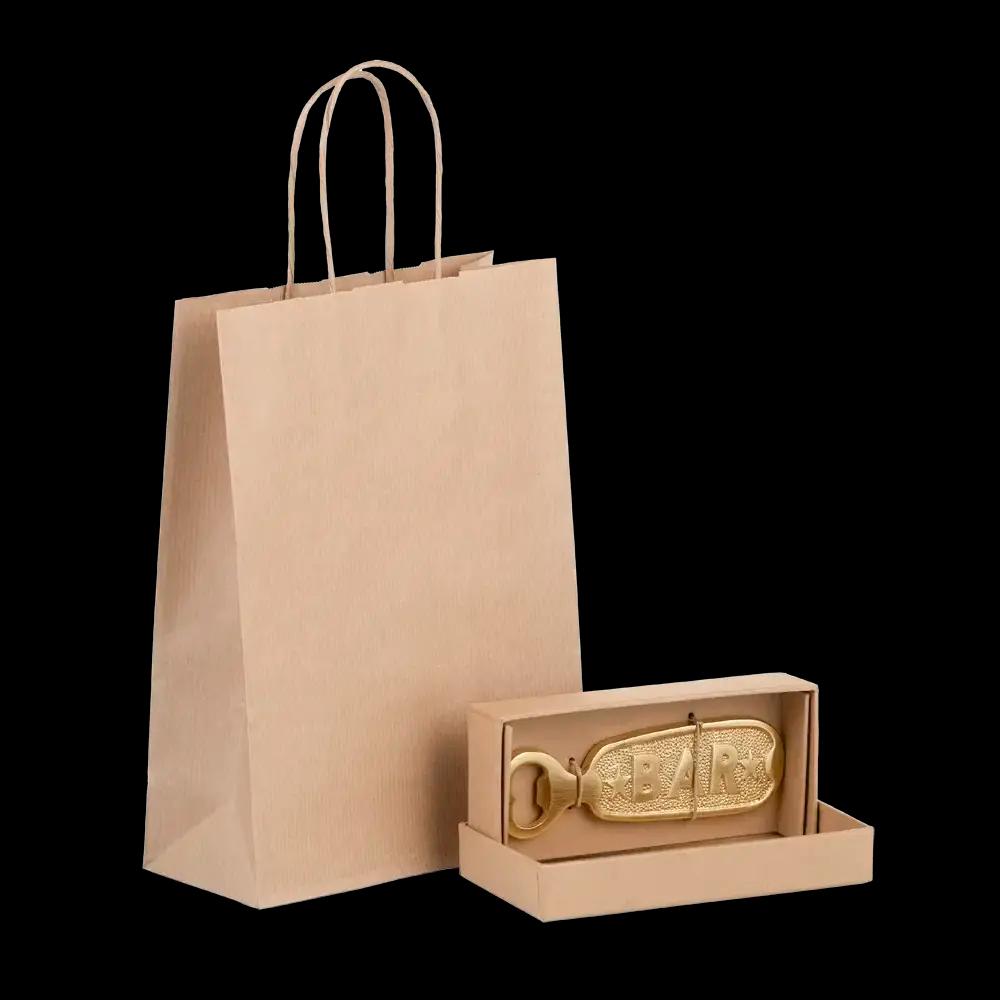 Premium Italian Brown Paper Carrier Bags with Twisted Handles