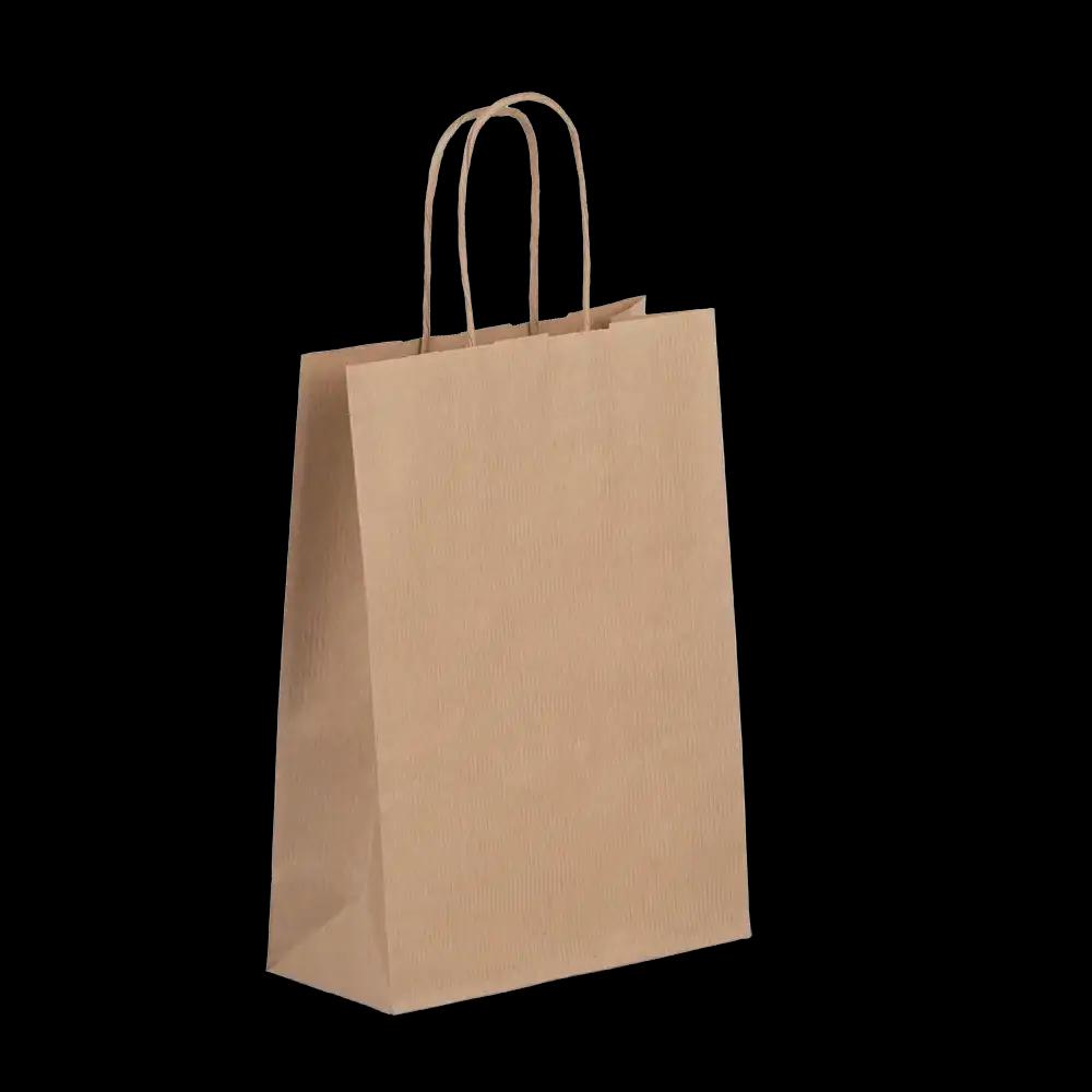 Premium Italian Brown Paper Carrier Bags with Twisted Handles