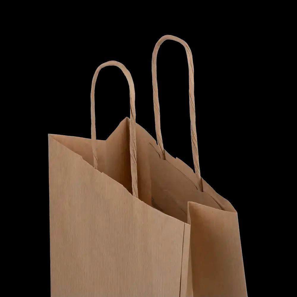 Premium Italian Brown Paper Carrier Bags with Twisted Handles