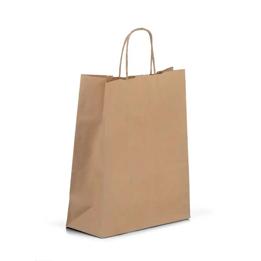 Value Recycled Brown Paper Carrier Bags with Twisted Handles (Unribbed)