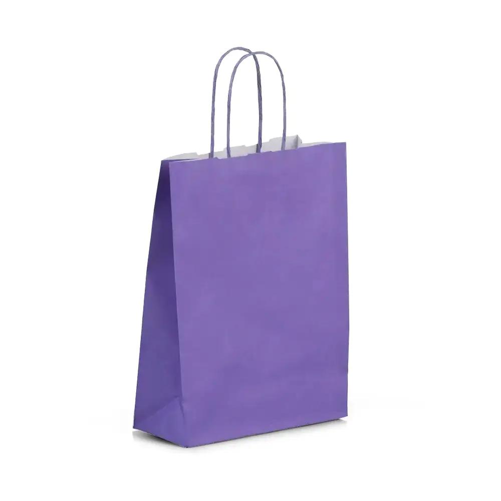 Premium Italian Lilac Paper Carrier Bags with Twisted Handles