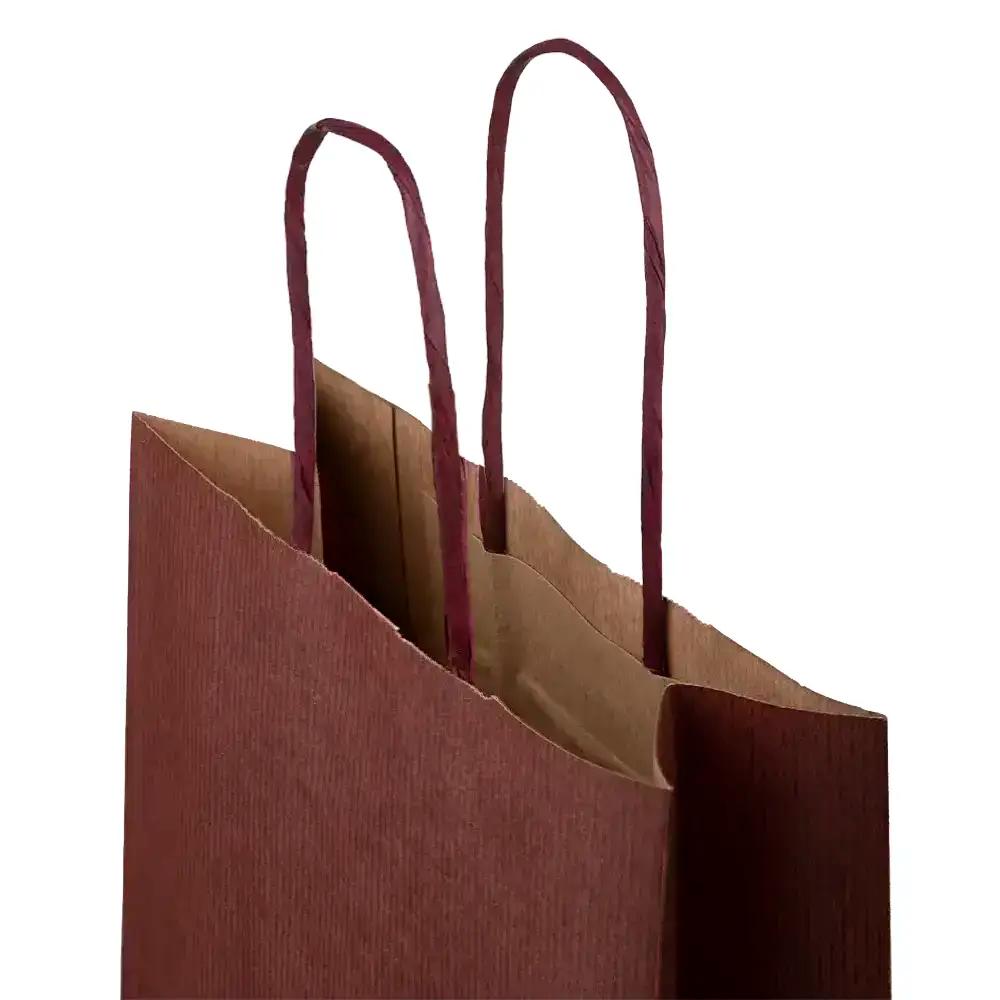 Italian Bordeaux One Bottle Paper Bag with Twisted Handles