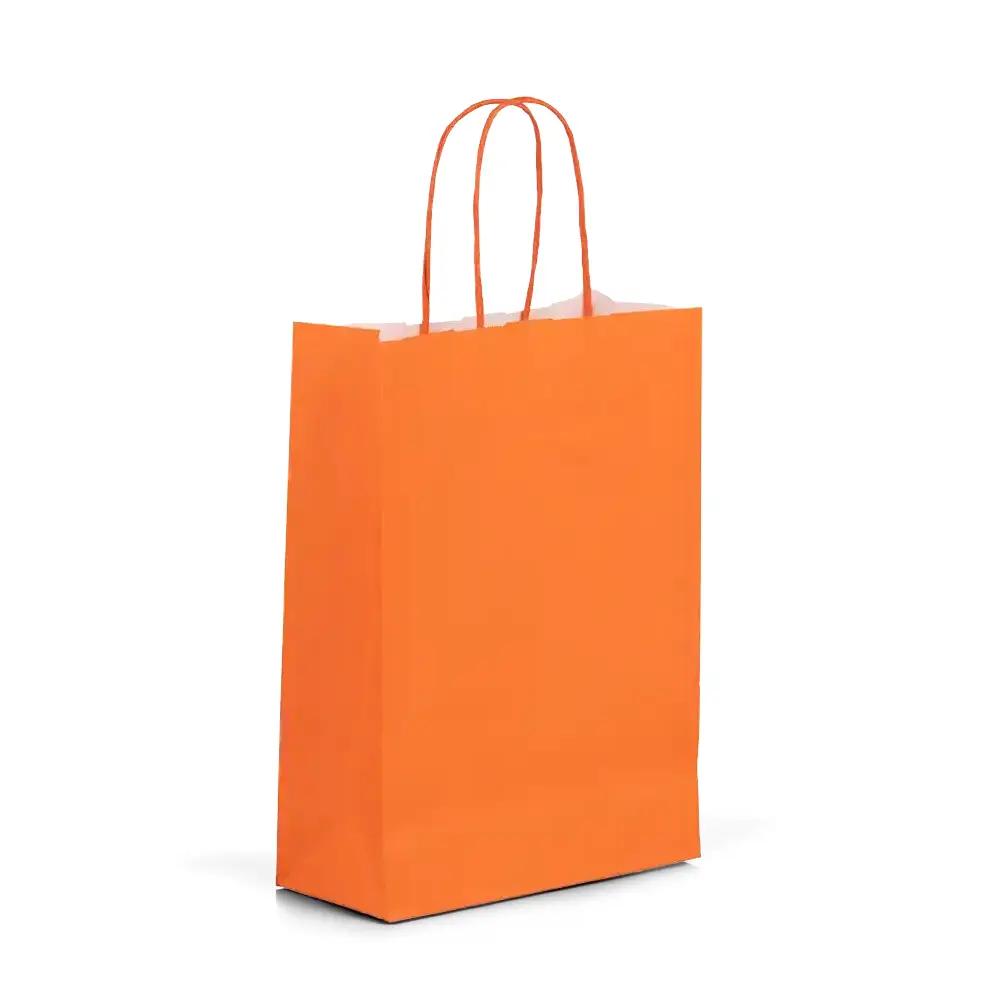 Premium Italian Orange Paper Carrier Bags with Twisted Handles