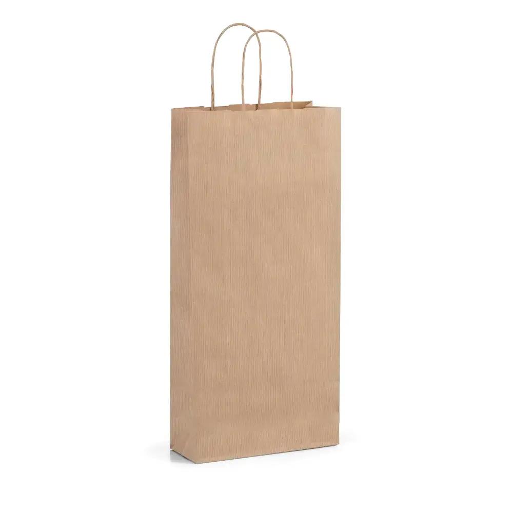 Italian Brown Two Bottle Paper Bag with Twisted Handles