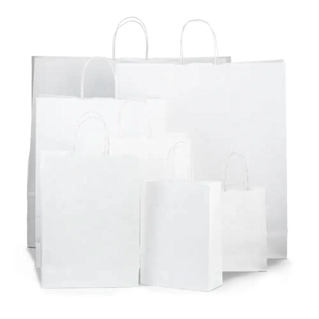 Premium White Italian Paper Carrier Bags with Twisted Handles