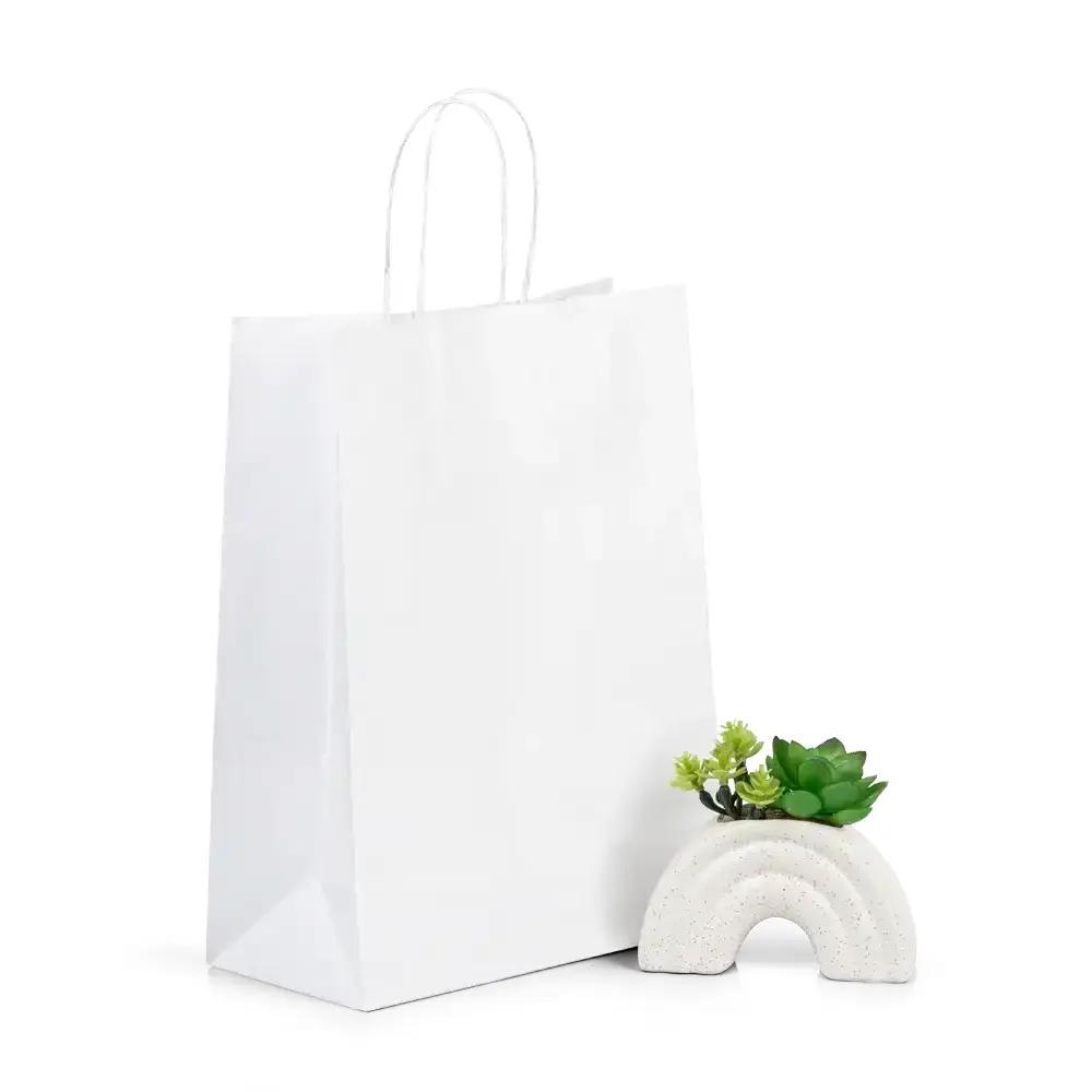 Value White  Paper Carrier Bags with Twisted Handles (Unribbed)