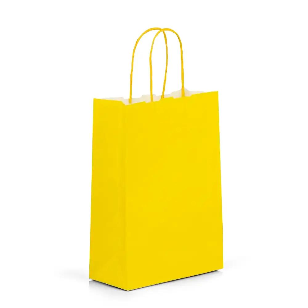 Premium Italian Yellow Paper Carrier Bags with Twisted Handles