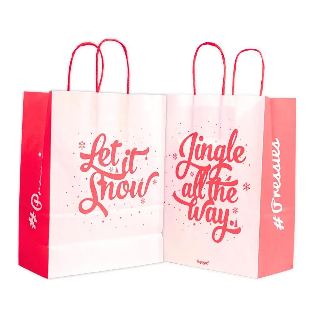 Jingle and Snow  Paper Carrier Bags