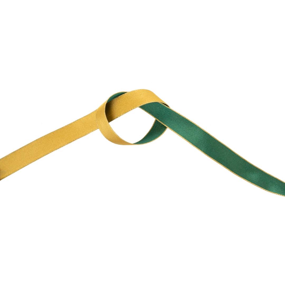 Green and Gold Double Sided Ribbon