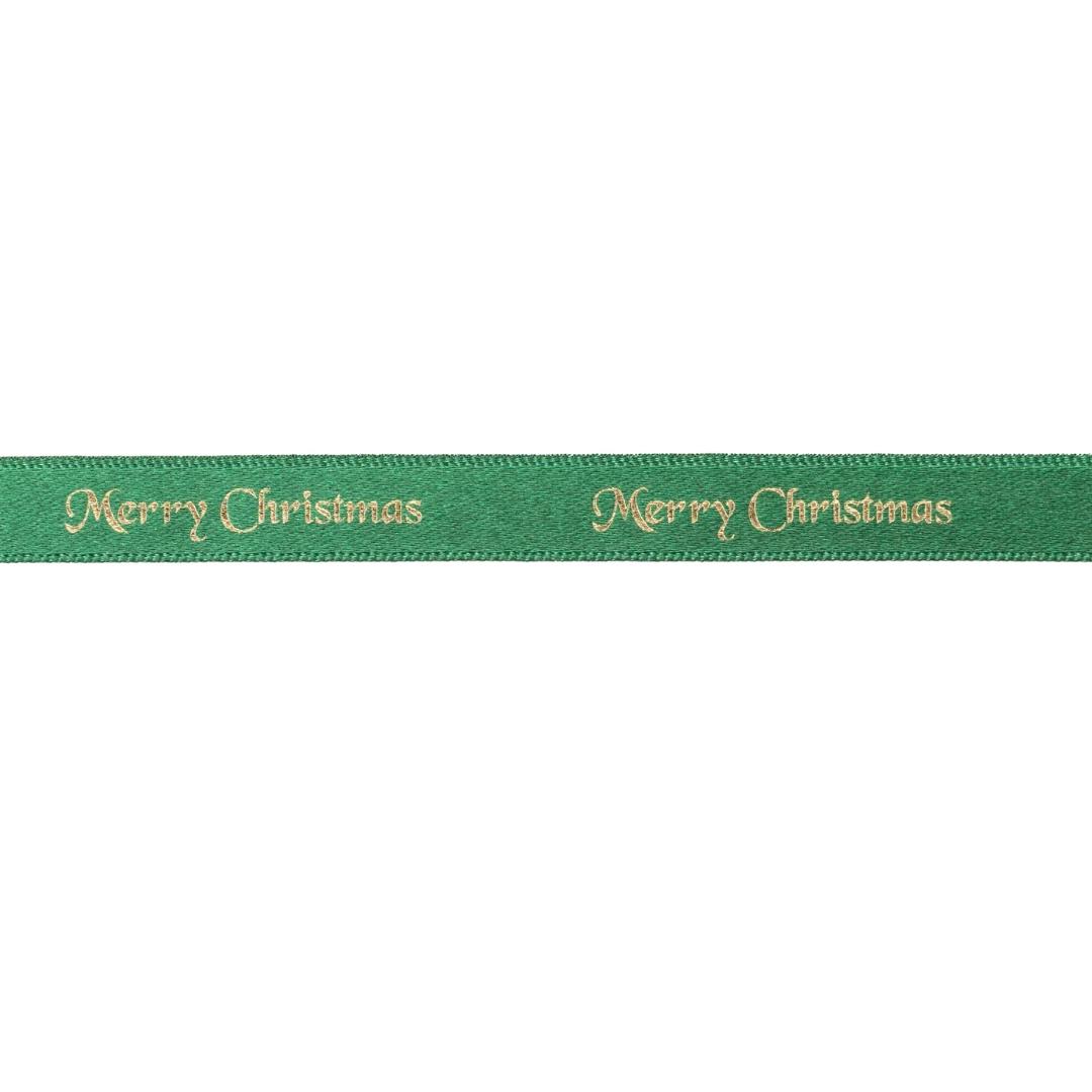 Merry Christmas on Green Ribbon