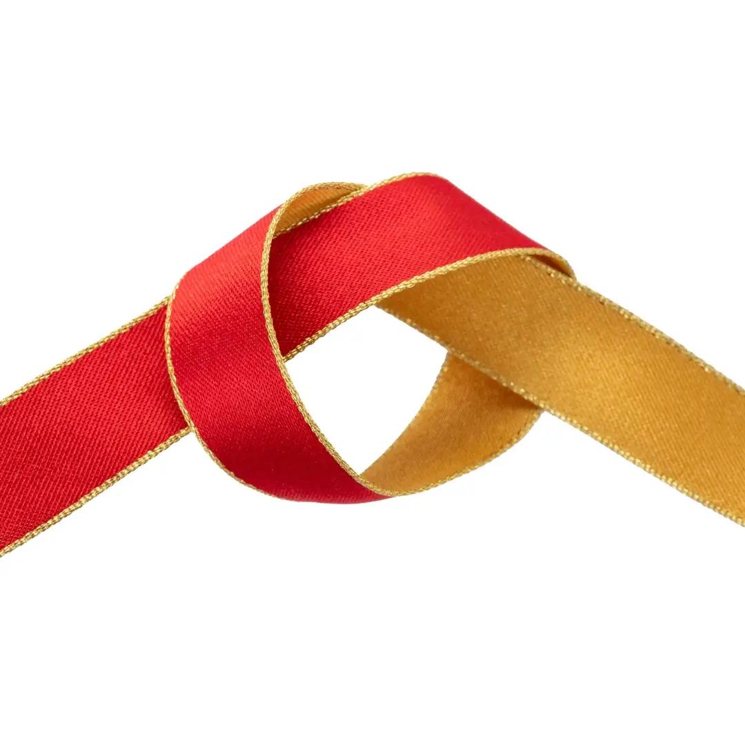 Red and Gold Double Sided Ribbon