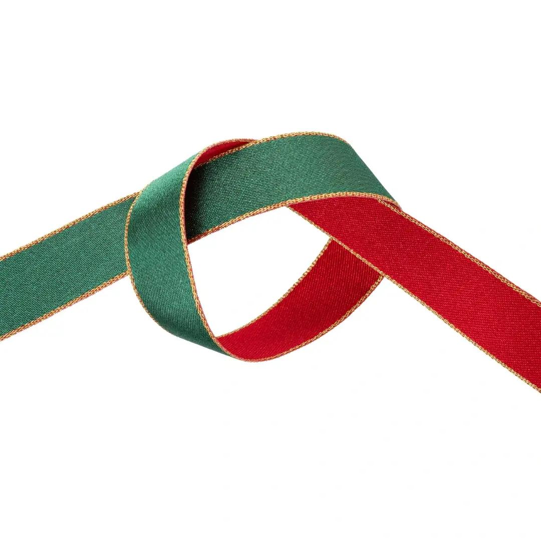 Red and Green Double Sided Ribbon